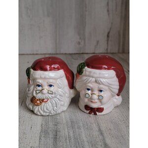 Mrs Mr claus santa salt pepper‎ shaker vintage set xmas
